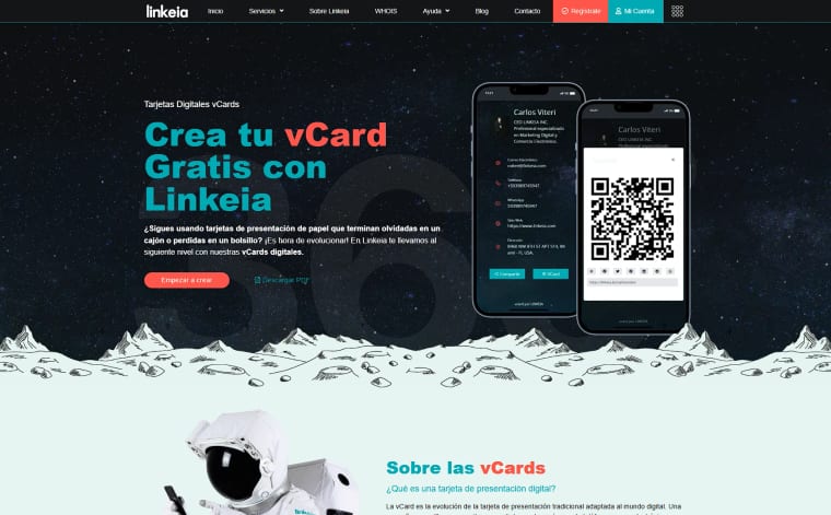 vCards Linkeia — Desarrollo y Diseño Web por Carlos Viteri